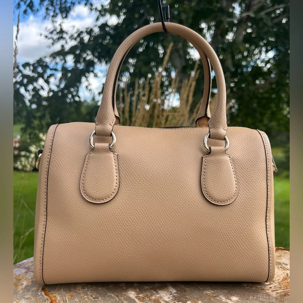 Coach Mini Bennet Sand Crossgrain Leather Satchel F33329 EUC Like New